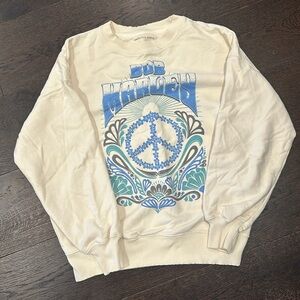 Cream Off White Bob Marley Oversized American Eagle Sweatshirt